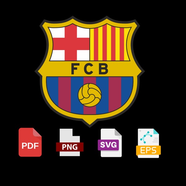 FC Barcelone Svg l FC Barcelone vector l Barcelone Svg élément en couches, fichier numérique vectoriel coupé, Svg, Png, Pdf, Eps, fichiers