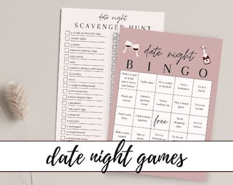 Date Night Games, Couple Games, Date Night Bingo, Valentine's Day Gift