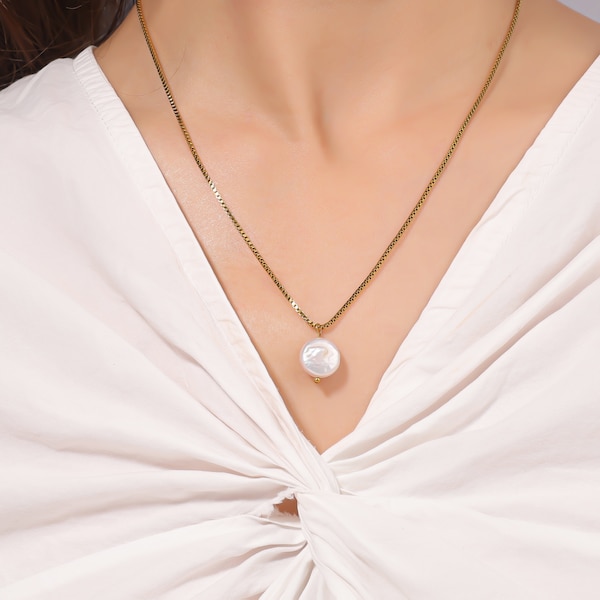 Natural Baroque Pearl Pendant - Genuine Freshwater Pearls, Irregular and Unique Shapes, Handcrafted Necklace