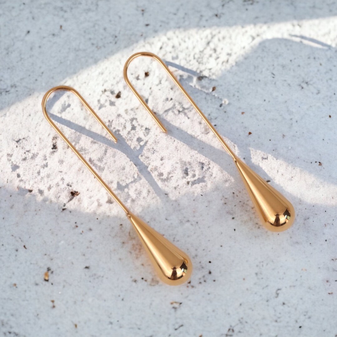 Water Drop Gold  Earrings main image 0