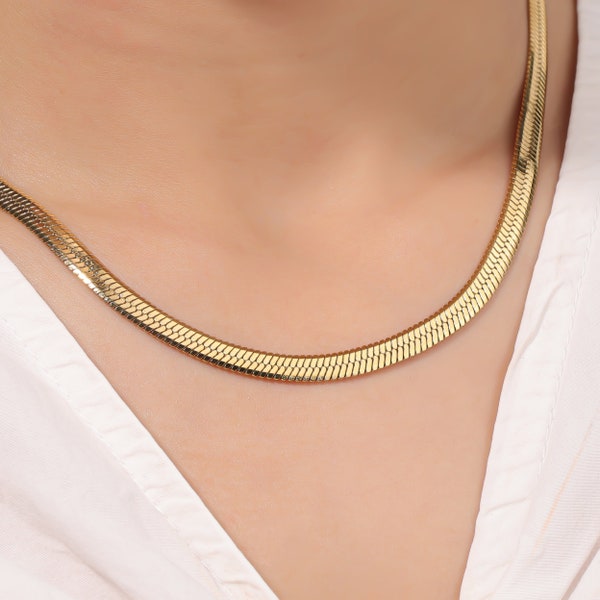 Minimalist Gold Choker Necklace | 18K Gold Plated Jewelry | Delicate and Thin Gold Chain | Tarnish Free