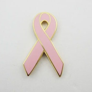 Pink Breast Cancer Awareness Ribbon Lapel Pin