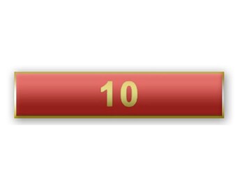 Red "10 Years of Service" Citation Bar Lapel Pin
