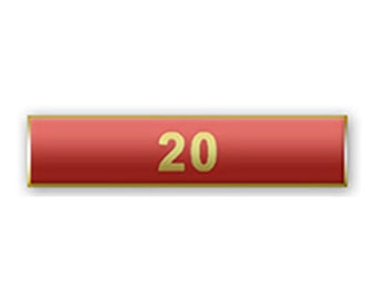 Red "20 Years of Service" Citation Bar Lapel Pin