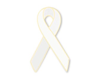 White Innocence Awareness Ribbon Lapel Pin