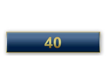 Blue "40 Years of Service" Citation Bar Lapel Pin
