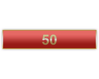 Red "50 Years of Service" Citation Bar Lapel Pin