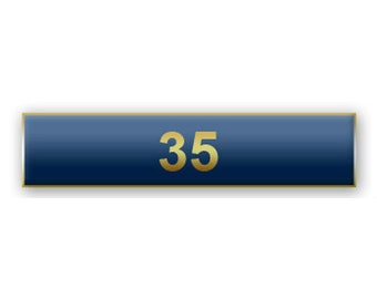 Blue "35 Years of Service" Citation Bar Lapel Pin