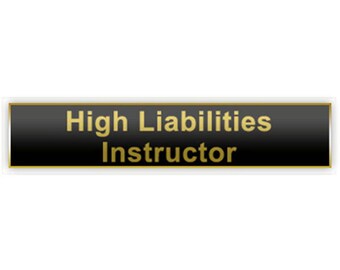 High Liabilities Instructor Citation Bar Lapel Pin