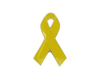 Yellow Support Our Troops/Hope Awareness Ribbon Lapel Pin