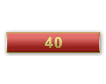 Red "40 Years of Service" Citation Bar Lapel Pin