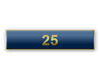Blue "25 Years of Service" Citation Bar Lapel Pin