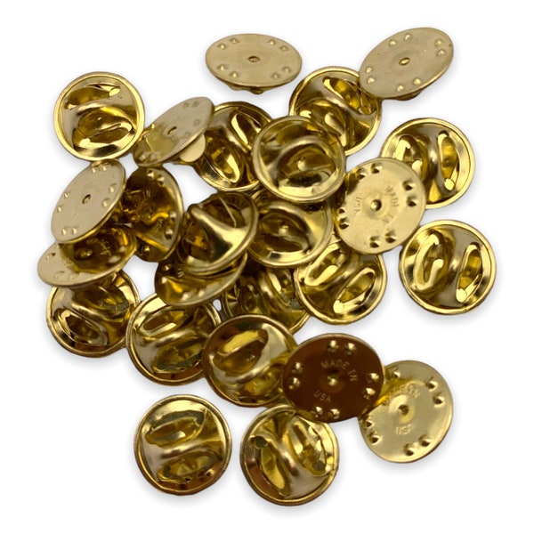 Metal Lapel Pin Backs Gold – Butterfly Clutch