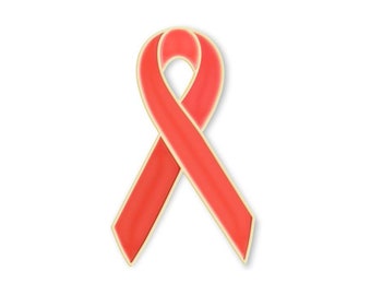 Orange Hunger, Kidney Cancer and Leukemia Awareness Ribbon Lapel Pin