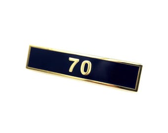 Blue "70 Years of Service" Citation Bar Lapel Pin