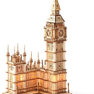 DIY 3D Wooden Big Ben Puzzle With LED Light British - Etsy