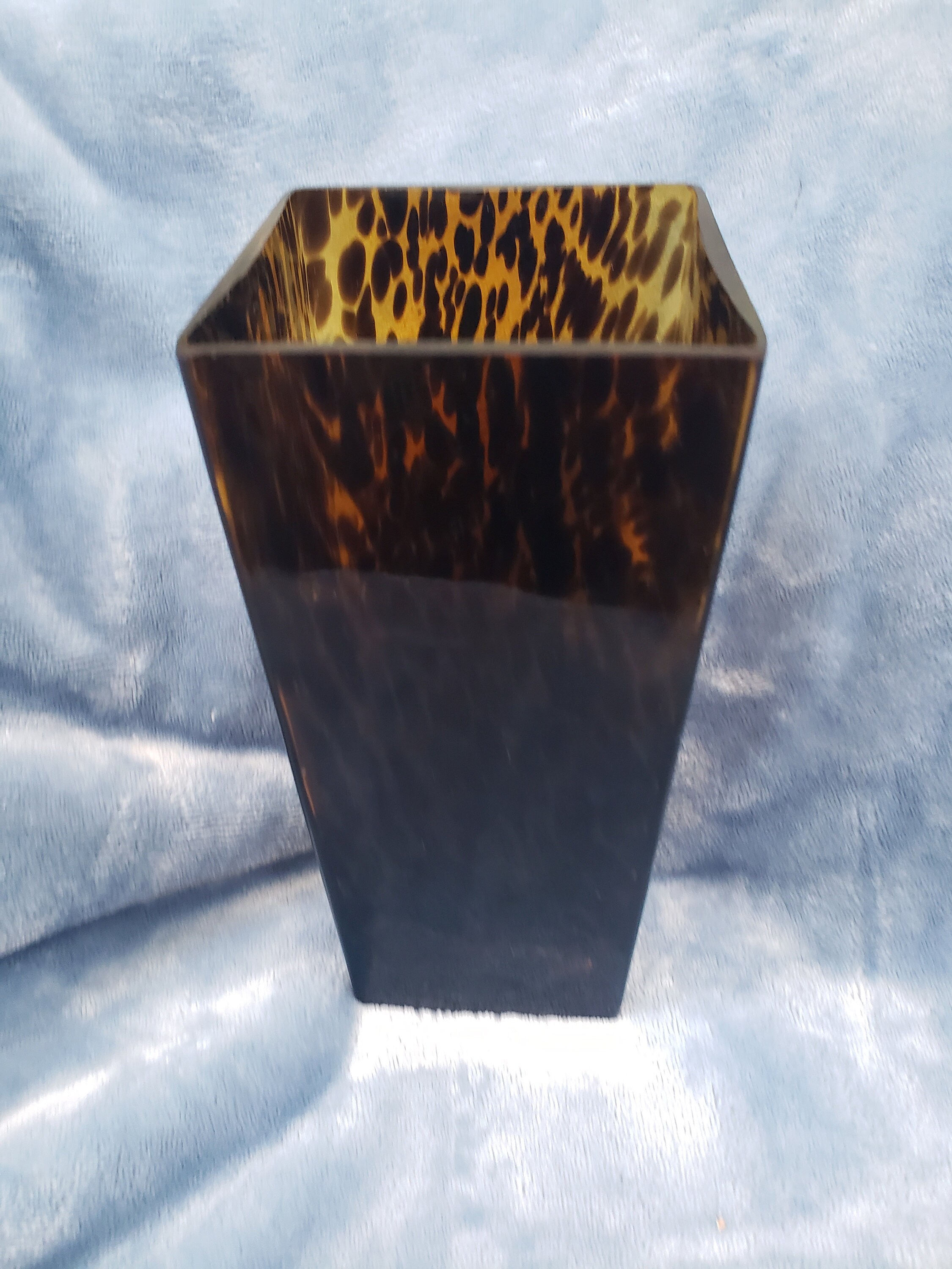Vintage Tortoise Shell Glass Vase - Etsy