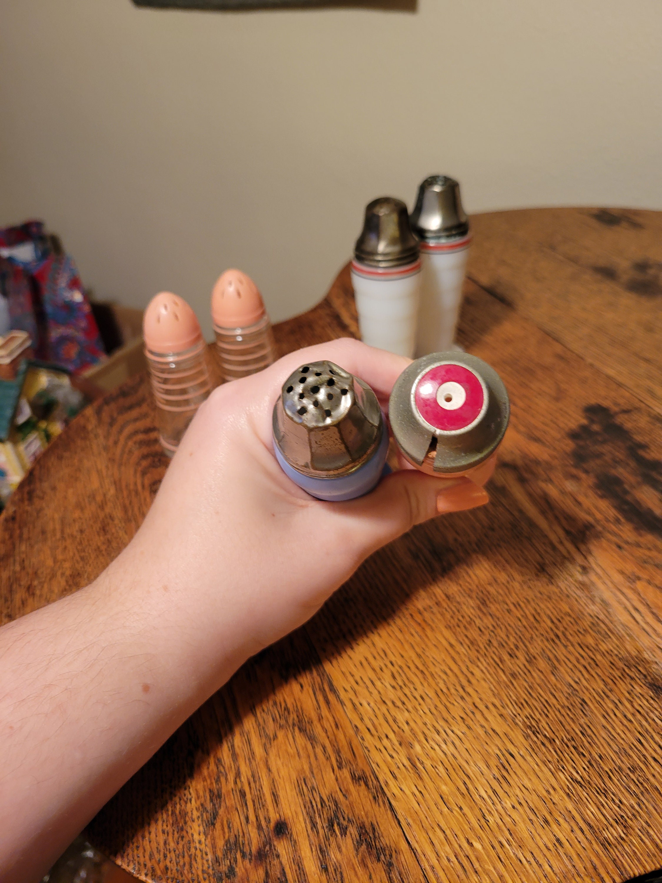 Vintage Retro MCM Salt and Pepper Shakers Diner Style, Hazel Atlas