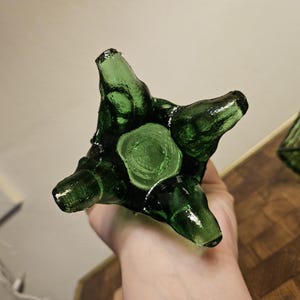 Cream and Sugar Bowl, Northwood Glass, Green Town Pump & Trough image 7