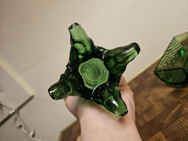 Cream and Sugar Bowl, Northwood Glass, Green Town Pump & Trough image 7
