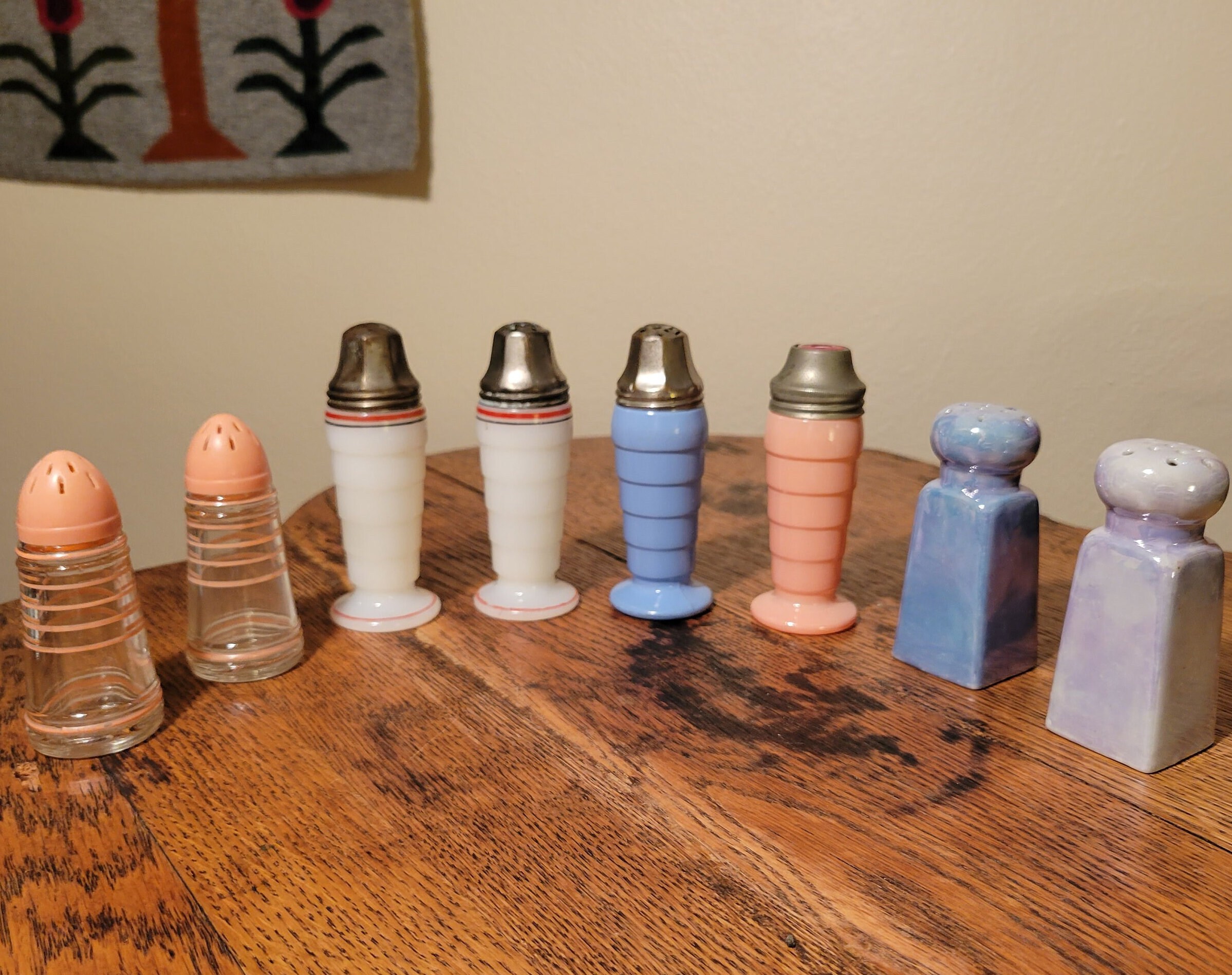 Vintage Retro MCM Salt and Pepper Shakers Diner Style, Hazel Atlas