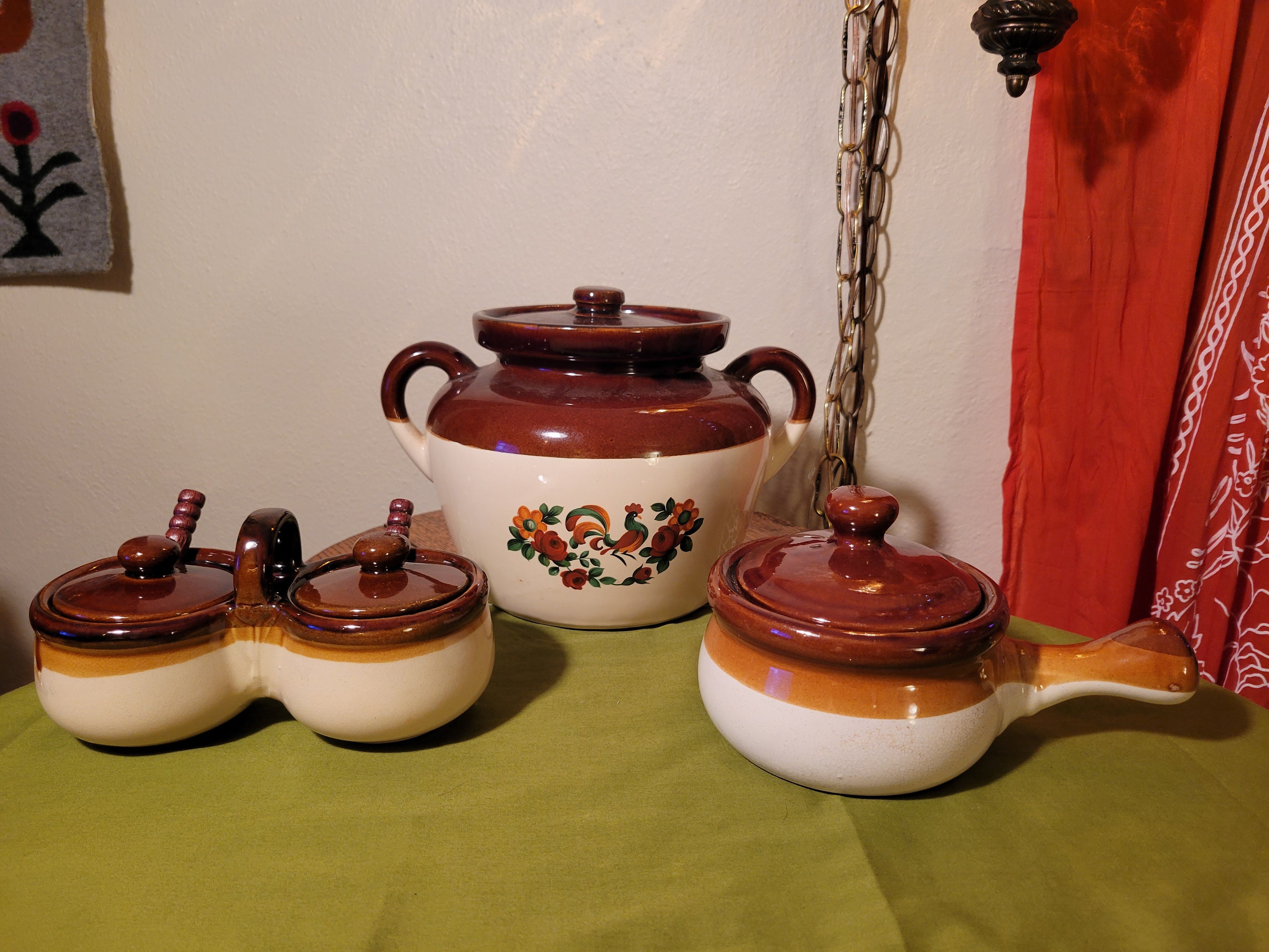 Vintage Stoneware / Earthenware 70's Kitchenware Set Mccoy Bean Pot ...