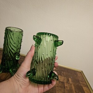 Cream and Sugar Bowl, Northwood Glass, Green Town Pump & Trough image 6