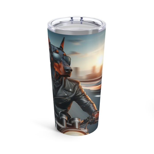 Vaso Personalizado Perro Doberman 20oz