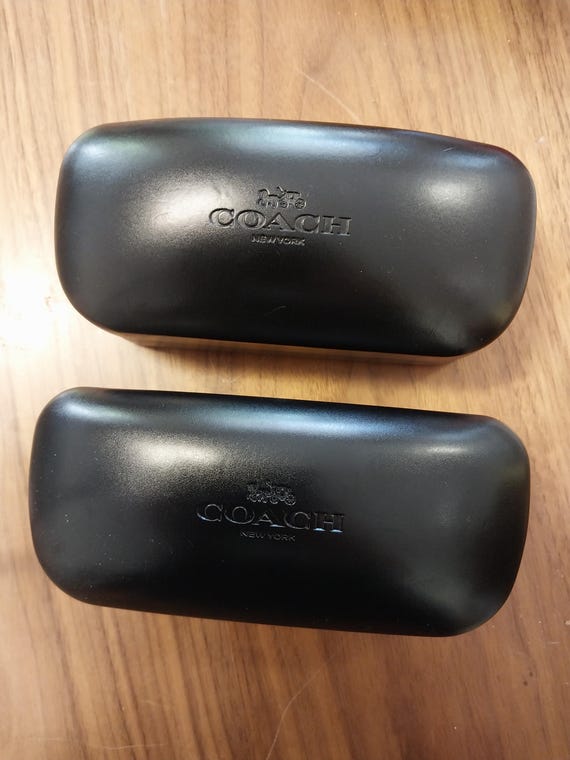 2 COACH Black Hard Cases Sunglasses Glasses Cases Felt Lined Clean Pet Free