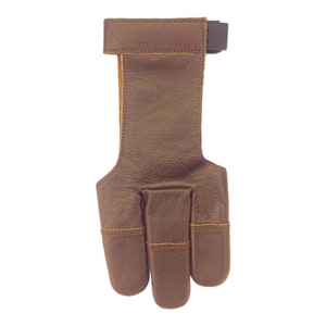 Archers Leather Shooting Glove – 3-Finger Design in Brown & Black