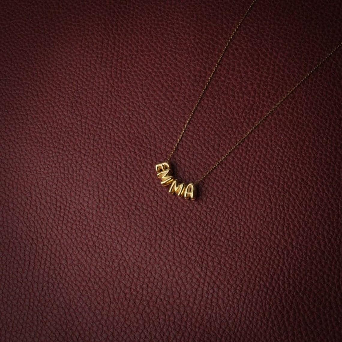 Bubble Name Necklace, Bubble Letter Necklace, Puffy Letter Necklace, 3D ...