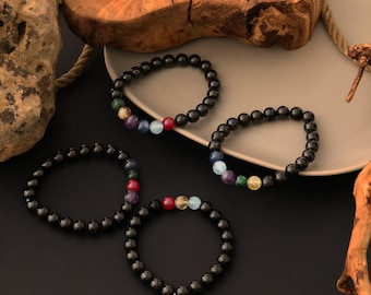 Custom Birthstone Men Bracelet, Personalized Bracelet for Father's Day