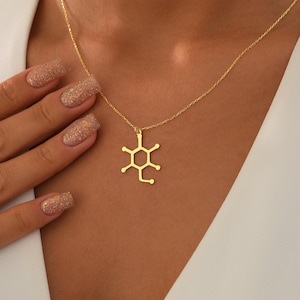 Sugar and Glucose Molecule Necklace, Candy Molecule Pendant, Science Gift, Mothers Day Jewelry, Sugar Addict Gift, Mothers Day Gift
