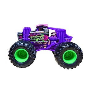 Camión de flores silvestres Monster Jam Double Down Showdown, vehículo fundido a presión de 4 pulgadas imagen 6