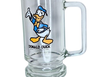 ヴィンテージガラス製ドナルドダックマグカップまたはジョッキ