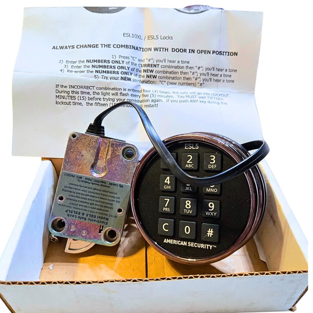 Amsec - ESL5 - Illuminated Electronic Pivot Safe Lock Kit (dial & Lock ...