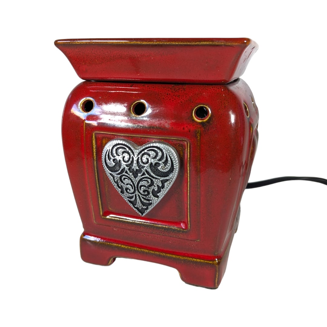 Scentsy Heartfelt Red Heart Ceramic Full Size Wax Warmer Etsy