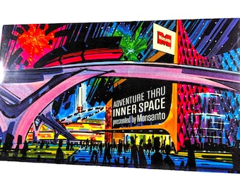 1967 Disneyland TOMORROWLAND Monsanto Abenteuer Thru Inner Space Postkarte