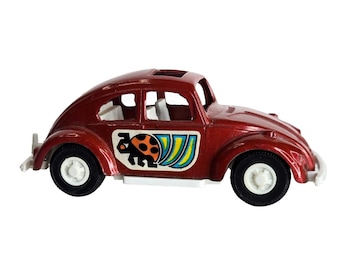 TootsieToy Volkswagen VW Beetle Bug Interior Blanco Fundición a presión 4"
