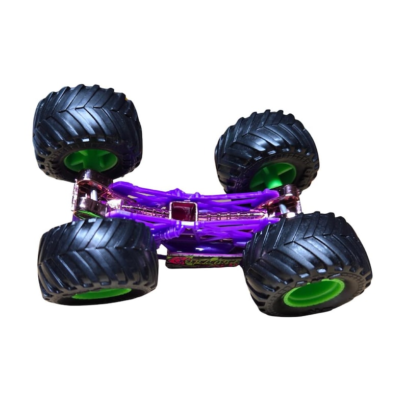 Camión de flores silvestres Monster Jam Double Down Showdown, vehículo fundido a presión de 4 pulgadas imagen 4