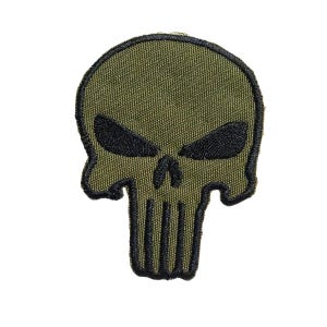 Parche bordado de calavera de Punisher para planchar, 3,75"