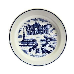 Vintage Danmark Decorative Collector Wall Plate Porcelain Copenhagen 7.50”