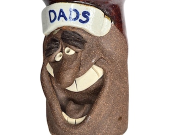 Vintage Ugly Funny Face Pottery Art Coffee Mug Dad's