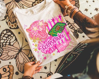 Pink Out Leopards Football T-Shirt: Mascot Team Spirit Tee