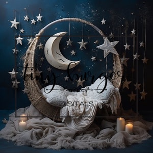 Newborn Moon Themed Composite Backdrop
