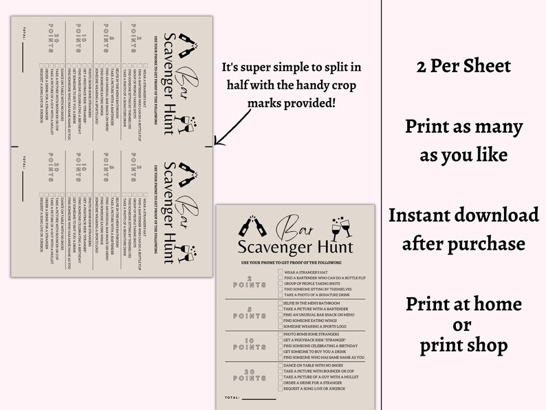 Bar Crawl Scavenger Hunt, Bar Scavenger Hunt, Bar Games, Adult Scavenger Hunt, Birthday Bar Crawl, Ladies Night Games, Pub Crawl Game image 2