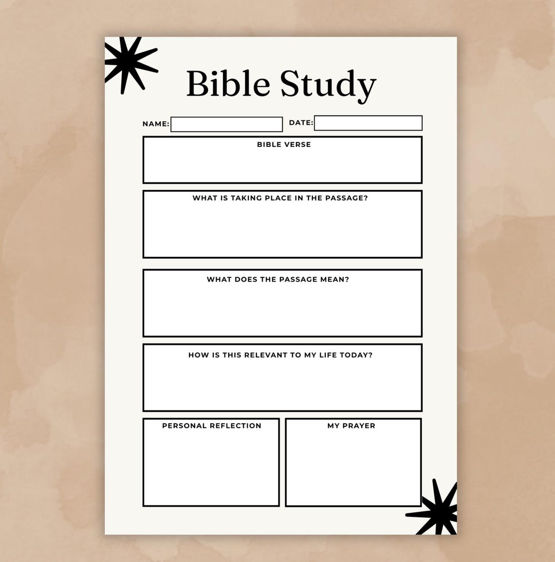 Bible Study Printable Template PDF, Faith Journal Worksheet, Scripture ...