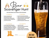 Bar Scavenger Hunt, Bar Crawl Scavenger Hunt, Bar Games, Adult Scavenger Hunt, Birthday Bar Crawl, Ladies Night Games, Pub Crawl Game