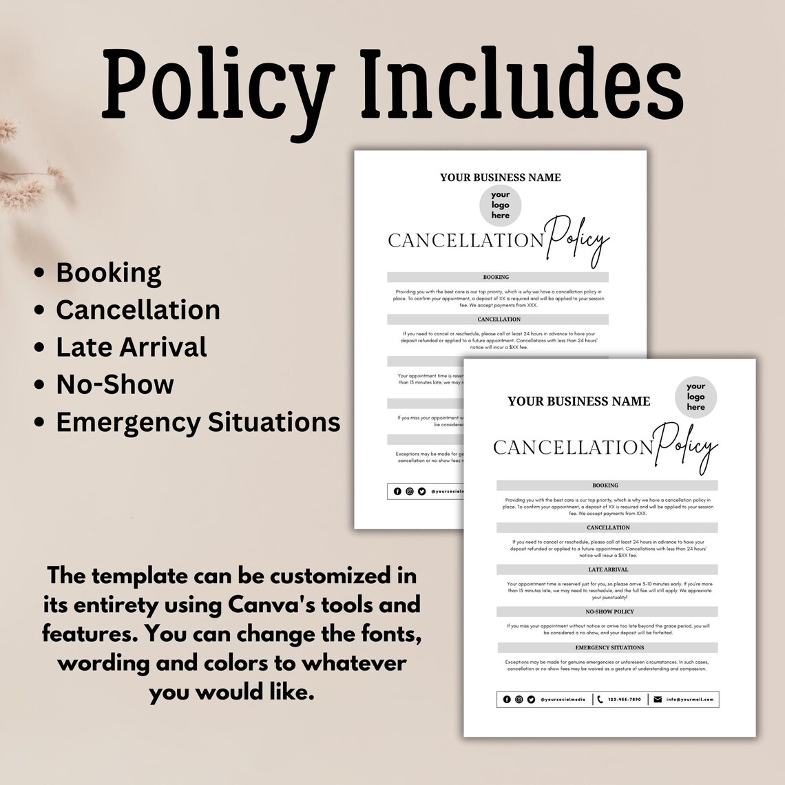 Image 6 for Massage Cancellation Policy Template