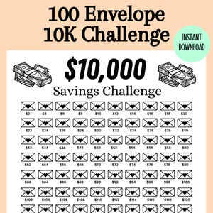 100000 Savings Challenge Printable, 100k Savings Challenge